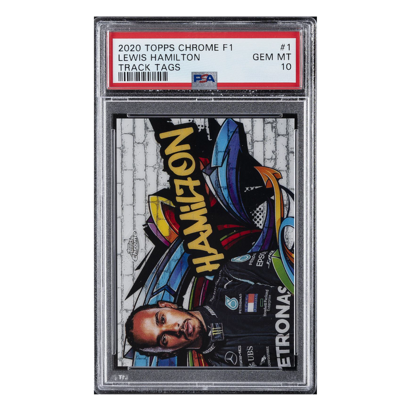 #4 2020 Topps Chrome F1 Track Tags Lewis Hamilton #1 PSA 10