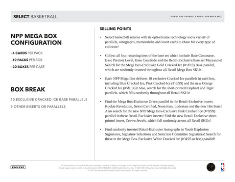 2024/25 Panini Select Basketball Mega (Red & Purple Cracked Ice!)