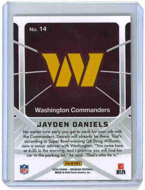 2024 Panini Obsidian Jayden Daniels Atomic Initials Orange Card #14