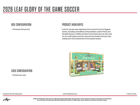 2026 Leaf Glory of the Game Soccer Hobby