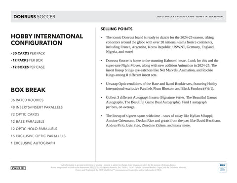 2024/25 Panini Donruss Soccer International Hobby Pack