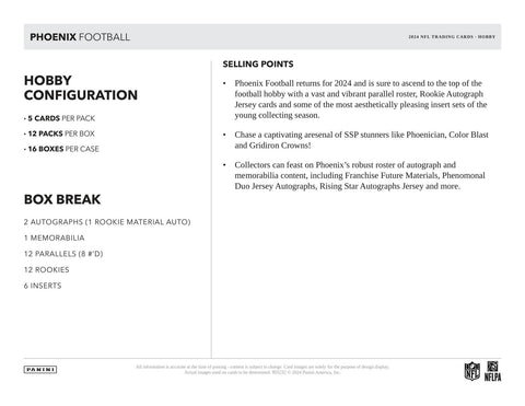 2024 Panini Phoenix Football Hobby Pack