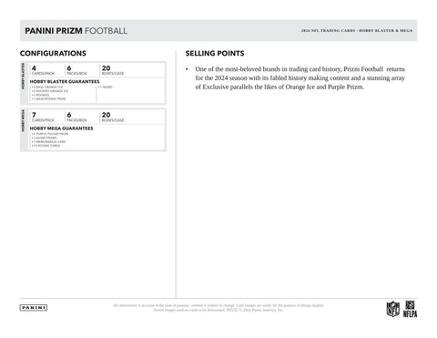 2024 Panini Prizm Football 6-Pack Hobby Blaster (Orange Ice Prizms!)