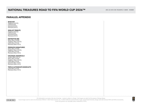 2025/26 Panini National Treasures Road to FIFA World Cup Soccer Hobby (Presell)