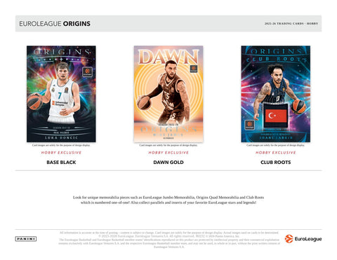 2025/26 Panini Origins EuroLeague Basketball Hobby