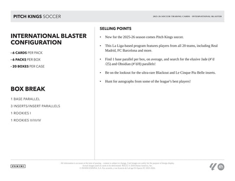 2025/26 Panini Pitch Kings Soccer International Blaster