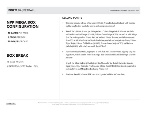 2025/26 Panini Prizm Basketball Mega