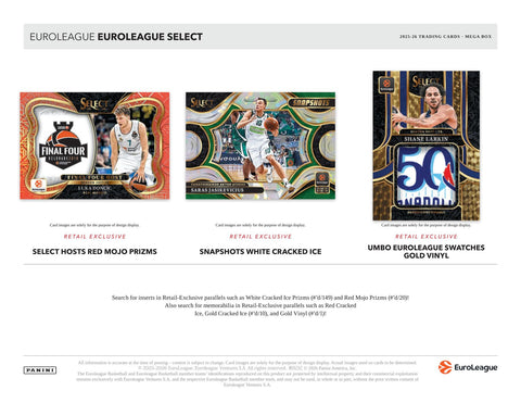 2025/26 Panini Select EuroLeague Basketball Mega Hobby