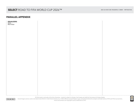 2025/26 Panini Select Road to FIFA World Cup Soccer Mega