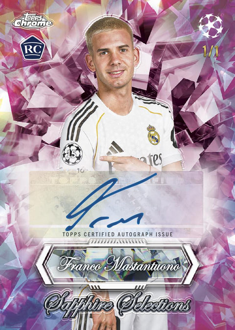 2025/26 Topps Chrome UEFA Club Competitions Soccer Sapphire Edition