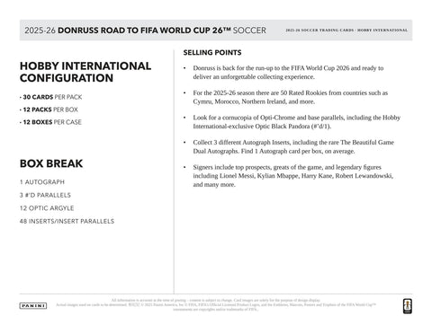 2025/26 Panini Donruss Road to FIFA World Cup Soccer Hobby International