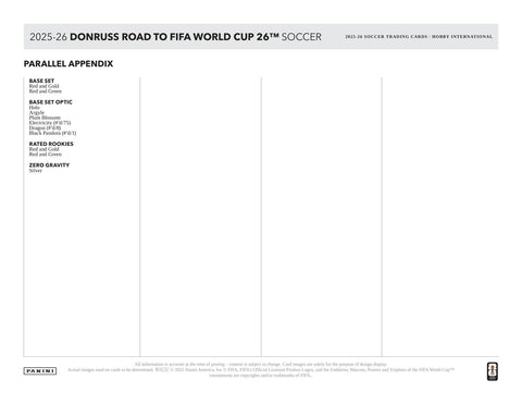 2025/26 Panini Donruss Road to FIFA World Cup Soccer Hobby International