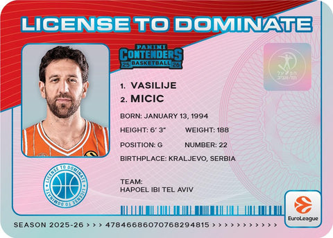 2025/26 Panini Contenders EuroLeague Basketball Hobby