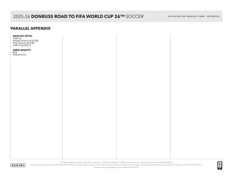2025/26 Panini Donruss Road to FIFA World Cup Soccer Jumbo Value