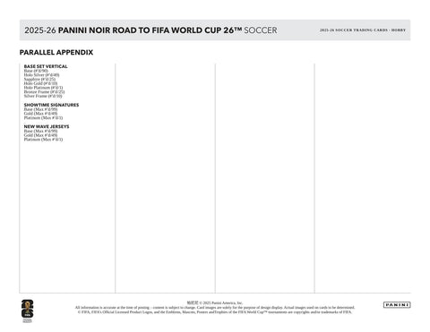 2025/26 Panini Noir Road to FIFA World Cup Soccer Hobby