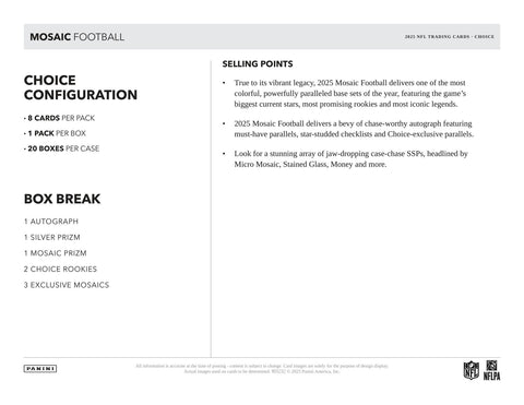2025 Panini Mosaic Football Choice
