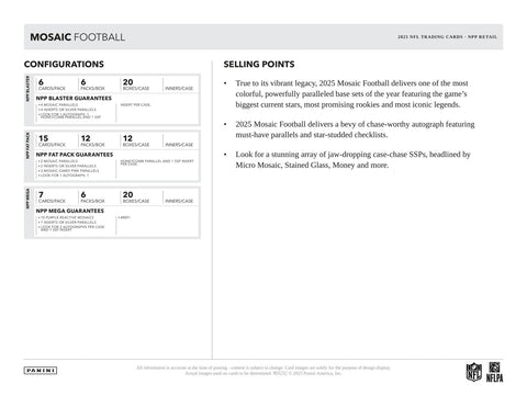2025 Panini Mosaic Football Jumbo Value 12-Pack