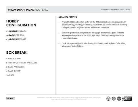 2025 Panini Prizm Draft Picks Football Hobby