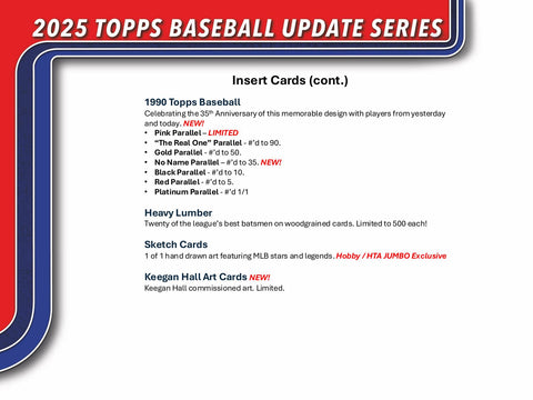 2025 Topps Update Series Baseball Hobby Jumbo Pack
