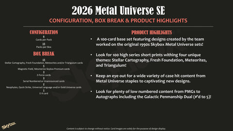 2026 Upper Deck Metal Universe SE Hobby (Presell)