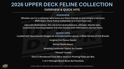2026 Upper Deck Feline Collection Hobby (Presell)
