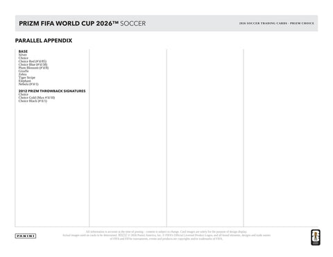2026 Panini Prizm FIFA World Cup Soccer Choice