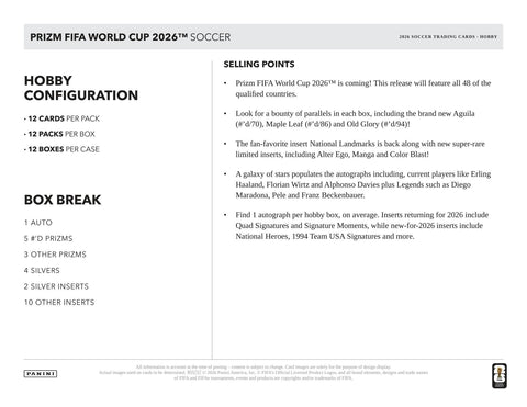 2026 Panini Prizm FIFA World Cup Soccer Hobby