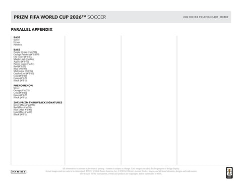 2026 Panini Prizm FIFA World Cup Soccer Hobby