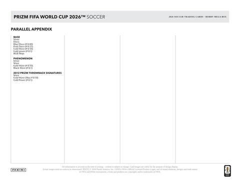2026 Panini Prizm FIFA World Cup Soccer Mega Hobby
