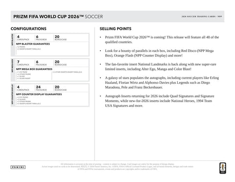 2026 Panini Prizm FIFA World Cup Soccer 24-Pack Retail