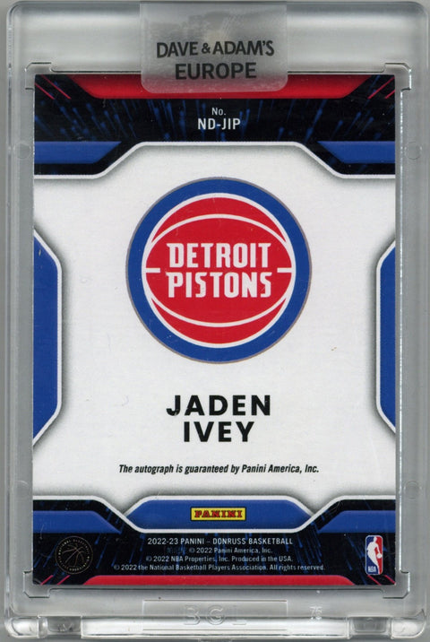 2022/23 Panini Donruss Jaden Ivey Next Day Auto Card #ND-JIP