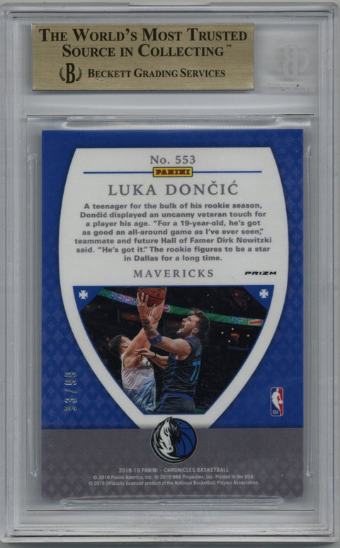 2018/19 Panini Chronicles Luka Doncic Crusade Blue 93/99 BGS 9.5