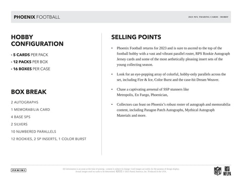 2023 Panini Phoenix Football Hobby Pack