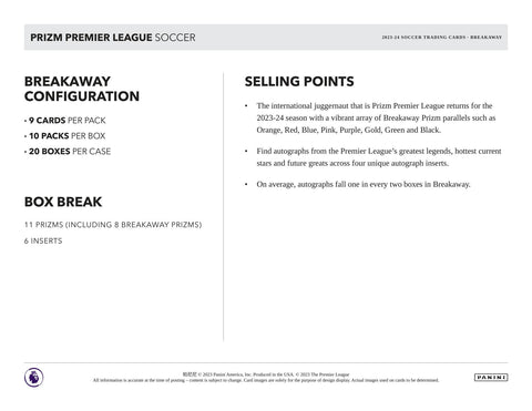 2023/24 Panini Prizm Premier League EPL Soccer Breakaway Pack