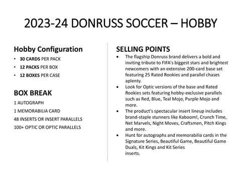 2023/24 Panini Donruss Soccer Hobby