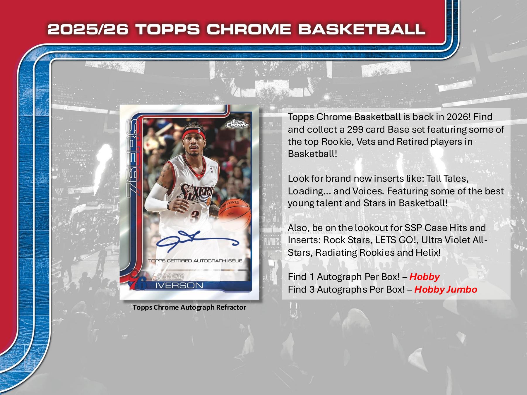 2025/26 Topps Chrome Basketball Hobby Jumbo