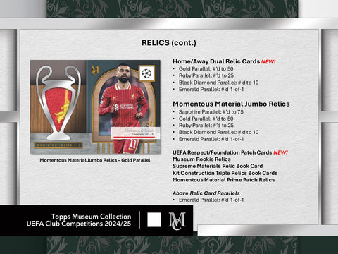 2024/25 Topps UEFA Club Competitions Museum Collection Soccer Hobby