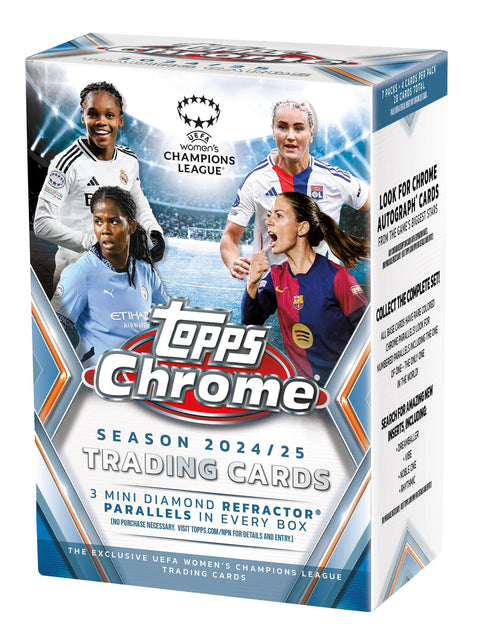 2024/25 Topps Chrome UEFA Women's Champions League Soccer 7-Pack Blaster
