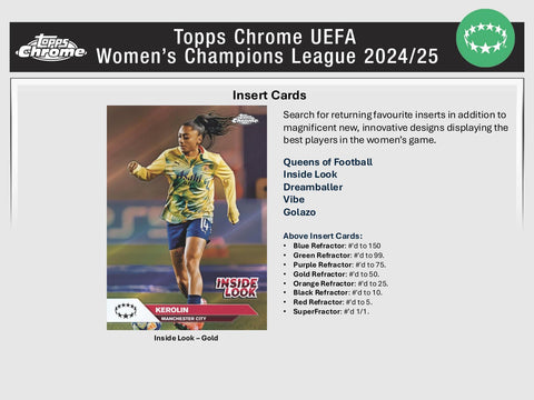 2024/25 Topps Chrome UEFA Women's Champions League Soccer 7-Pack Blaster