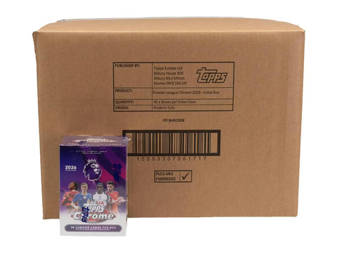 2026 Topps Chrome Premier League EPL Soccer 7-Pack Blaster