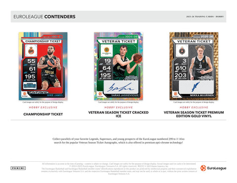 2025/26 Panini Contenders EuroLeague Basketball Hobby