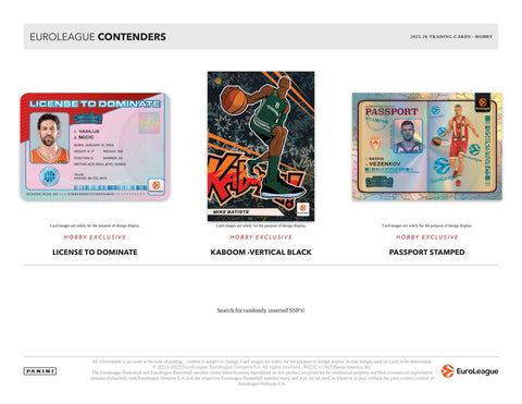 2025/26 Panini Contenders EuroLeague Basketball Hobby