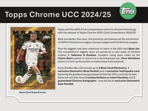 2024/25 Topps Chrome UEFA Club Competitions Soccer Breaker Delight