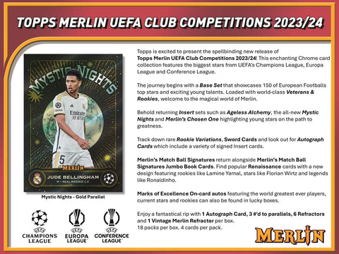 2023/24 Topps Chrome Merlin UEFA Club Competitions Soccer Hobby Box