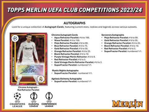 2023/24 Topps Chrome Merlin UEFA Club Competitions Soccer Hobby Box