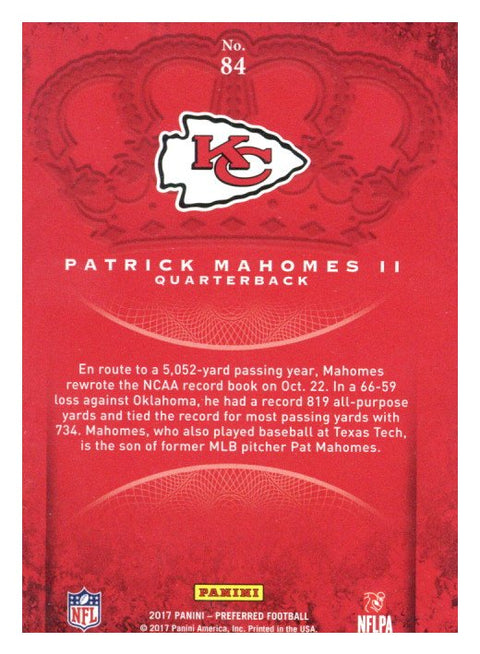 2017 Crown Royale Patrick Mahomes Rookie