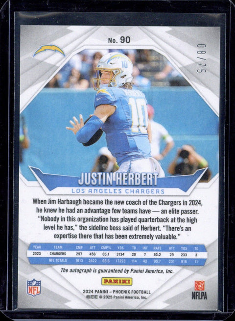 2024 Panini Phoenix Justin Herbert Auto /75