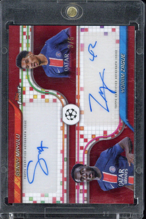 2024/25 Topps Finest Senny Mayulu / Yoram Zague Dual Autograph /5