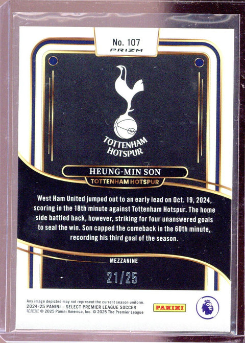 2024/25 Panini Select Premier League Heung-Min Son Tottenham Hotspur #107
