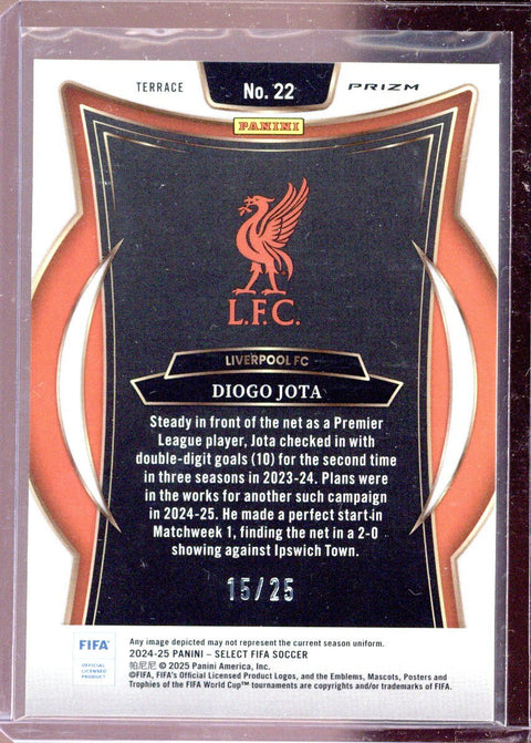 2024/25 Panini Select Fifa Diogo Jota Tie-Dye Prizm Livepool LFC 15/25